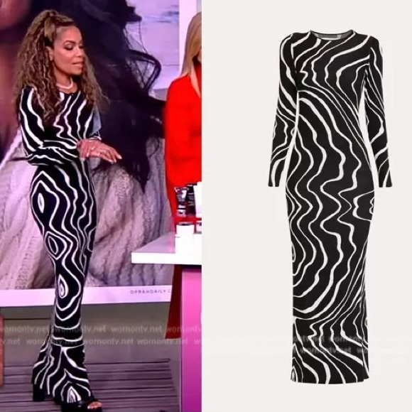 Tove Studio Nika Long Sleeve Knit Maxi Dress Abstract Swirl size FR‎ 36/ US 4 - Picture 12 of 14